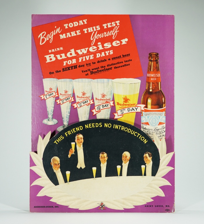 Anheuser-Busch 5 Day Test 3D Diecut Sign Beer