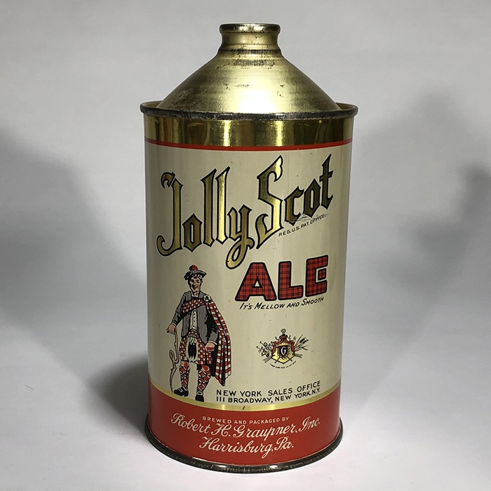 Jolly Scot Ale Quart Cone Top Can 212-16 Beer