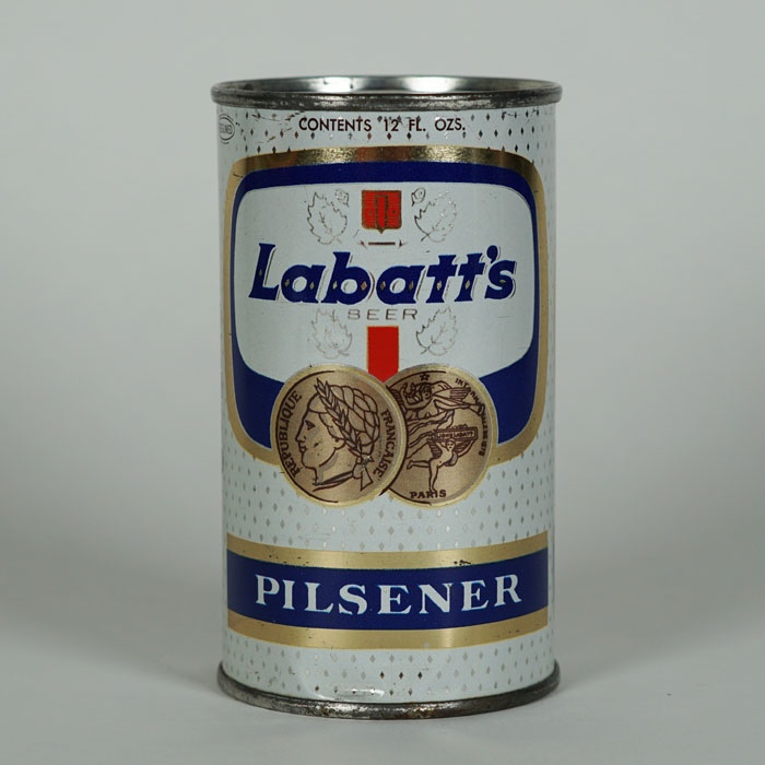 Labatts Pilsener Flat Top Beer Can at Breweriana.com