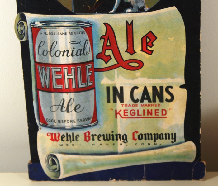 Colonial Ale DieCut Cardboard Sign at