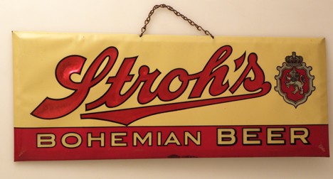 Stroh's Bohemian Beer Sign Beer